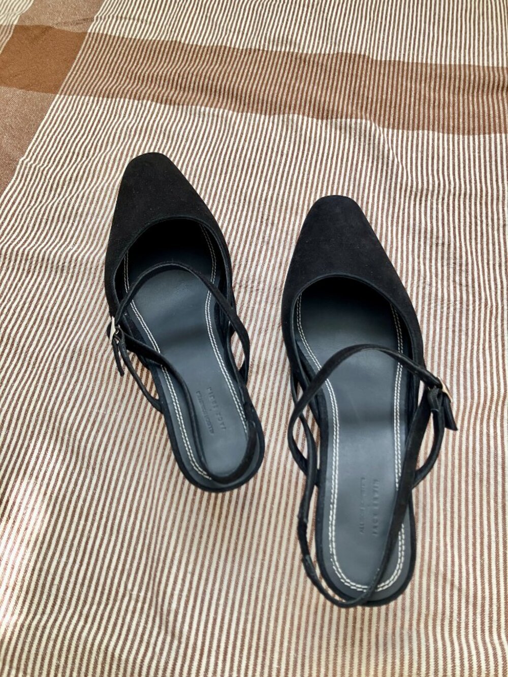 Allison Bornstein x Jack Erwin black slingback kitten heel size 10 - Picture 3 of 7
